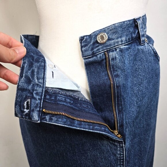 VTG Ralph Lauren Denim Maxi Skirt Raw Pockets Women 8 Boho Festival Western 90s - Picture 6 of 12